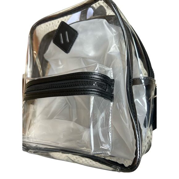 Madden Girl Clear and Black Vinyl Backpack NEW main image 4